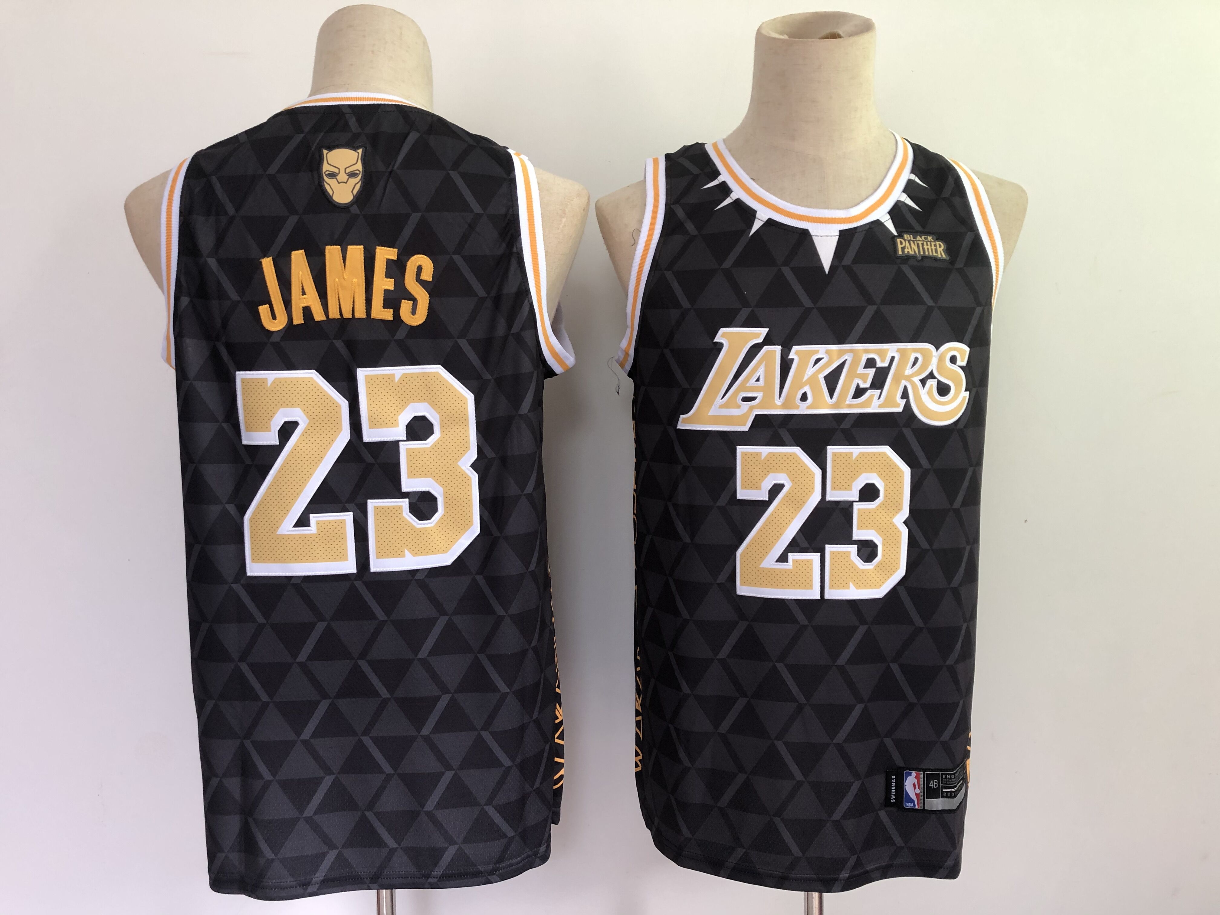 2021 Men LOS ANGELES LAKERS #23 lebron james X BLACK PANTHER LIMITER JERSEY